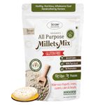 NIHKAN All Purpose Millets Mix - 454g (1lb) | Gluten free Brown Chapati Flour| Dough mix of Sprouted Millets with Green Banana Flour for High Protein Meals | Power of ancient grains