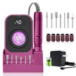 Professional Nail Drill , 40000 RPM Efile Nail Drill Machine Chargeable Electric Nail File Professional e file Nail Drill for Gel Nails with 7 Drill Bit, Portable Cordless Nail Drill At Home And Salon