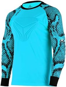 Levelty Soccer Goalkeeper Jersey Adult/Youth Elbow Padded Long Sleeve Goalie Shirt Men Women Kids Goalkeeper Jersey (SkyBlue - XS), X-Small
