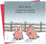 Twizler Merry Christmas Card with Pigs in Blankets - Happy Christmas Card - Xmas Card - Funny Christmas Card - Womens Christmas Card - Mens Christmas Card - Male Christmas Card - Female Christmas Card