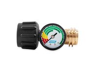 Camco RV Propane Gauge and Leak Detector | Features Type 1 Connection for RVing, Boating, Gas Grills and More (59023), Black