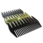 Jovinno Premium Quality Luxury Metal Hairstyling Comb Hair & Beard Styling Comb, Dual-Sided Fine Wide Tooth Design 3" 5" 3"