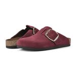 WHITE MOUNTAIN Women's Shoes Big Easy Clog Footbed, Burgundy/Suede, 8 UK