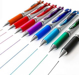 Pentel - Confezione da 8 penne a scatto EnerGel XM BL77 con inchiostro gel, punta da 0,7 mm, colori assortiti (nero, verde, celeste, blu, viola, rosa, rosso, arancione)