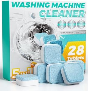 Sashion Washing Machine Cleaner Tablets 28 Pack - Unscented Deep Cleaning Tablets for Front & Top Loader, 5 in 1 Odor Removal & Descaling, Low Suds No Residue, Safe for Sensitive Skin & Underclothes