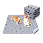 Washable Pee Pads for Dogs, 2Pack Puppy Pads Washable,Absorbent Reusable Whelping Pads Non-Slip Dog Mats with Bone Print for Floor Protector, Couch Cover, Crate, Potty Training -79x92CM