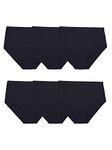 Fruit of the Loom Women's Eversoft Cotton Brief Underwear, Tag Free & Breathable, Available in Plus Size, Brief - Cotton - 6 Pack - Black, 9