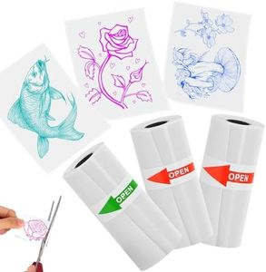 HuiJuKeJi Color Text Transparent Sticker Paper, Mini Printer Paper for Phomemo T02/M02/M02S/M02X/M02Pro, 53x28mm Clear Custom Self-Adhesive Thermal Printer Paper, Print Blue/Pink/Green, 3 Rolls