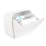 Sanitary Napkin Storage Box,Plastic Portable Sanitary Napkin Storage Bag for Bathroom 6x6x3.5 inches First Period Bag for Girls,Women,Ladies(White)