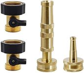 Twinkle Star Heavy Duty Brass Shut Off Valve | Adjustable Twist Hose Nozzle Jet Sweeper Nozzle, TWIS3231