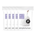 simplehuman Code P Custom Fit Drawstring Trash Bags, 50-60 Liter / 13-16 Gallon, White, 100 Count ( Packaging May Vary )