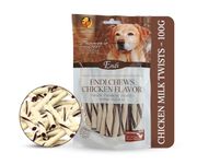 Foodie Puppies Healthy Dual Color Chew Twists Stick (Milk & Chicken Flavor - 100g, Pack of 1) for Dogs and Puppies | Teeth Cleaning,Training and Dental Care Snack | All Life Stages Treat for Dog