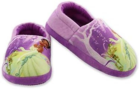 Disney Princess and the Frog Tiana Toddler Girls Plush Aline Slippers (7-8 M US Toddler, Purple)