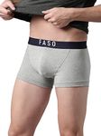 F A S O 100% Organic Cotton Trunk for Men | Trendy Soft Stretch Fabric Innerwear | Outer Elastic Twin Layered Underwear for Mens | Solid Ultra-Light Regular Fit Trunks| Multicolored (Pack of 1)