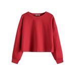 Arshiner Girls Pullover Sweatshirt Children's Cotton Long Sleeve Shirts Tops Red 140