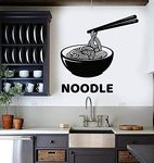 VVWV Noodles Restaurant Wall Sticker Oil Proof Waterproof Decal Sticker for Kitchen Hotel Bakery Black (55.00 X 32.00 Cm)