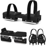 Tryly 2 Pairs Upgraded Toddler Ice Skates, Kids Adjustable 2-in-1 Double & Single Convertible Blade Skates with Hook and Loop Fastener Straps for Winter Toddler Training Shoes Beginner (Black-2 Pairs)