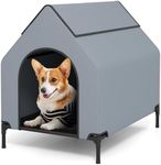 GYMAX Dog House, 2 in 1 Elevated Do