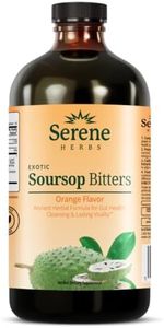 Serene Herbs Soursop Bitters Liquid with Soursop Leaves for Gut Cleanse, Detox & Immune Boost with Black Seed, Moringa, Irish Moss, Ashwaganda, Turmeric, 16 fl oz (16 Fl Oz, Orange)