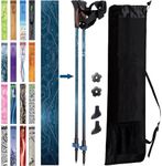 Official Nordic Walking Poles - True Classic Nordic Glove Grips, Lightweight, Adjustable, and Collapsible -2 Pieces w/flip Locks, Detachable Feet and Travel Bag by York Nordic - Heights 5'4"-6'2"