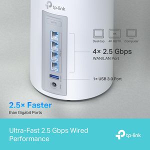 TP-Link Deco BE9300 WiFi 7 Mesh System 3-Pack – 2.5Gbps Ports, AI Mesh, 6GHz, VPN, Alexa & Google