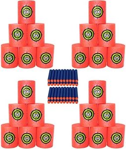 Viturio 24 Soft Foam Targets for Nerf N-Strike Guns and 40 Soft Bullet Darts (64 Pieces Total) Shooting Practice Toy Blasters