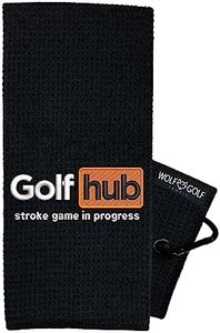 Wolf Golf Towels - Golfhub Golf Towel - Golf Accessories for Men - Golf Gifts for Men - Embroidered Funny Golf Towel