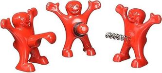 ZIMAIC 3 in 1 Red Men Beverage Bottle Stopper - Wine Bottle Opener - Beer Corkscrew - Novelty Set - Gift Set - 3 Pack