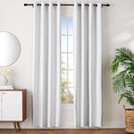 Amazon Basics Room Darkening Blackout Window Curtains with Grommets - 52 x 96-Inch, White, 2 Panels