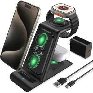 HATALKIN 3 In 1 Wireless Charging Station Compatible For Apple Products