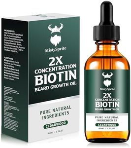 Beard Growth Oil - 2X Concentration Biotin Beard Oil for Men (2 oz) - Natural Mens Beard Oil with Argan Oil, Jojoba Oil and Vitamin, Beard Growth Softener, Moisturizer (Cedarwood)