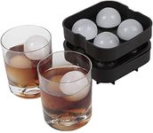 Alexvyan Round Ice Cube Mold,Ice Ball Maker Mold (Set of 1),Large Ice Cube Tray for Whiskey,Cocktails,Baby Food,Sphere Ice Cube Mold Reusable and BPA Free (Black)