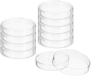 PATIKIL 90mm High Borosilicate Glass Petri Dishes with Lids, 10 Pack Petri Plates Tissue Culture Plate for Lab Science Experiment, Clear