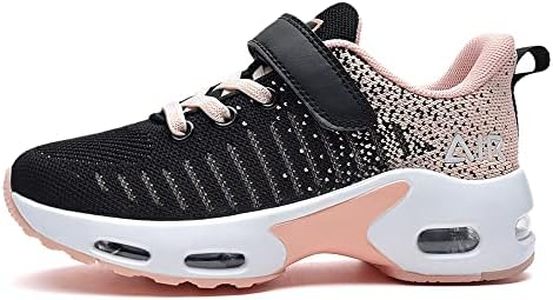 JARLIF Kids Boys Girls Air Athletic Shoes Running Tennis Lightweight Breathable Sport Sneakers(Size 13.5 Little Kid,Blackpink)
