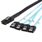 CableCreation Mini SAS to 4 SATA Cable, 36 Pin SFF 8087 Host/Controller to 7 Pin SATA Target/Backplane, Compatible with PERC H310, RAID Controller(1M / 3.3FT)