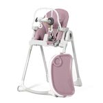 Allis Baby Lola Adjustable Folding High Chair with Multiple Height and Seat Positions, Removable Tray, 5 Point Harness and Toy Bar, Portable Highchair for Babies and Toddlers (Amethyst)