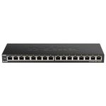 D-Link 16-Port Gigabit Ethernet Unmanaged Desktop Switch, SOHO, Fanless, Metal, Energy-Efficient Ethernet, QoS, Quiet Operation (DGS-1016S)