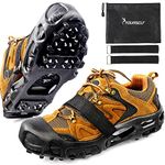 SYOURSELF Ice Cleats for Winter Boots, 28 Microspikes Crampons Anti-Slip Ice Grips for Boots Walk Traction Cleats for Snow and Ice Suitable for Kids Women Men Fishing Running Hiking Walking