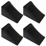 CertBuy 4 Pack Rubber Wheel Chock for Travel Trailers, Black Heavy Duty Wheel Wedge for Travel Trailer Camper 6.3"×4"×4"