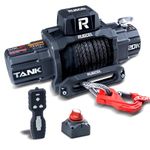 RUGCEL WINCH 20000lb Waterproof Electric Synthetic Rope Winch 12V with Hawse Fairlead,Black Rope，for Truck SUV