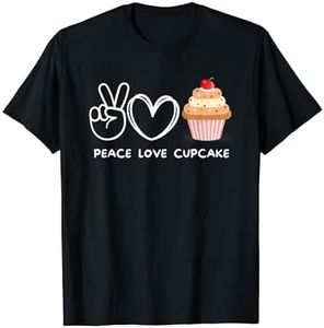 Peace, Love Cupcake Retro Cupcake Lover Sweets Lover T-Shirt