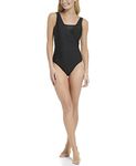 Calvin Klein Womens Starburst Pleat Full Coverage One Piece Swimsuit, Black, 8