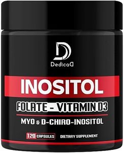 4in1 Inositol Supplement 1000mg - Professional Combination with Folate, D-Chiro Inositol & Vitamin D3 - Support for Body Management, Bone Health & Immune System - 120 Capsules for 2 Month