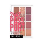 Swiss Beauty 24/7 Passport Eyeshadow Palette with 12 matte, glittery and shimmery shades | With easy to blend in and highly pigmented shades Eye makeup Palette | Shade- Early Check-In, 10.5g