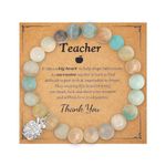 Natural Stone Bead Bracelet for Women Teacher Appreciation Gifts for Women Teacher Gifts for Women Teachers Coach Educator Beaded Bracelets for Tutors Thank You Gifts for Teacher Tutor Mentor