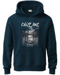 ADRO Hoodies for Men | Printed Hoodie for Men | Cotton Hoodie | Mens Hoodies | Sweatshirt for Men | Hooded Hoodie | H24-CHILL-SB-M Teal