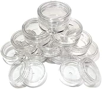 12 Small Clear Round Travel Sample Jar Pots 5ml Empty Plastic Cosmetic Jars with lids, Clear Round Mini Portable Cosmetic Containers for Creams Lotion Eye Shadow Makeup Glitter Storage