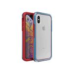 LifeProof SLAM Series Case for iPhone X/XS (ONLY) - Retail Packaging - Varsity (Clear/Blue/Red)