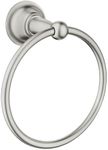 Moen DN6886BN Sage Single Post Bathroom Hand Towel Ring, Spot Resist Brushed Nickel