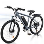 isinwheel M10 Electric Bike for Adults, 26" Ebike Peak 500W 32KM/H, Portable Electric Bicycle with 375WH Removable Battery, Shimano 35-Speed, Front Fork Suspensions for Trail City Commuting